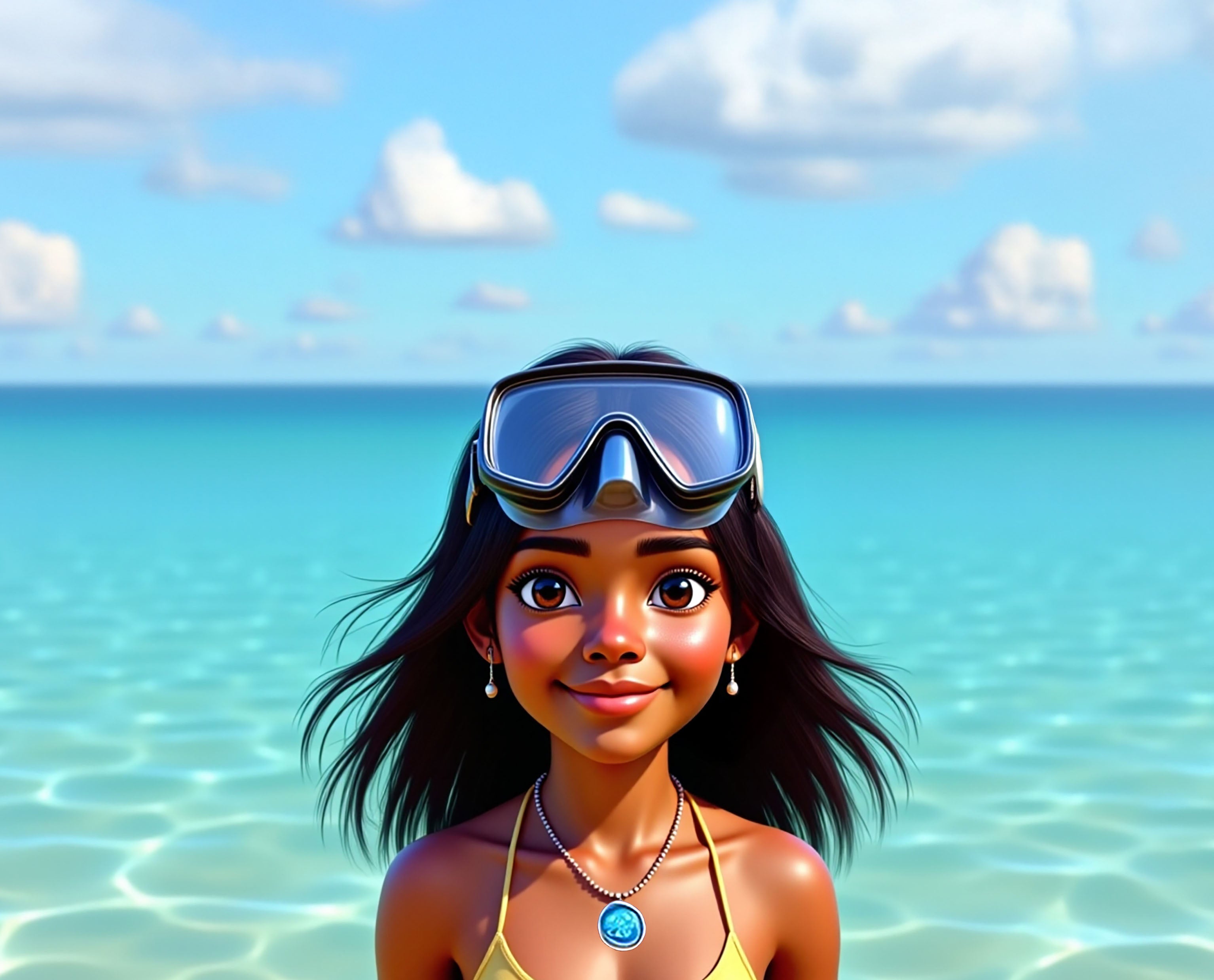 Daisy Diver Summercloud Bay goggles, sunny day